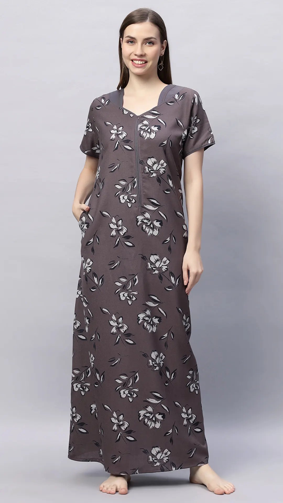 Sukanya Floral Printed Maxi Gown | Women's Stylish Lounge Wear