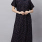 Sukanya Comfortable Women's Full Length Cotton Blend Half Sleeves Nighty, Soft and Elegant Print Sleepwear