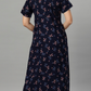 Sukanya Women's Leaf Print Lounge Wear Gown -VISCOSE POLYSTER, Regular Fit, Half Sleeves, Round Neck