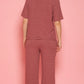 Lunica Women's Printed Sinker Nightsuit Set , Regular Fit Loungewear , Ideal for Women , Lounge Wear Nightdress Pyjama Set Sleepwear , Mauve Printed Half Sleeves Round Neck