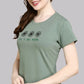 Lunica Women's  Lounge Wear  Seprate Top  - Green , Cotton Lycra, Regular Fit, Ideal For Women's, Lounge Wear, Half Sleeve, Round Neck