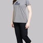 Sukanya  Women's Printed Sinker Capri Set | Regular Fit Loungewear | Ideal for Women | Lounge Wear Nightdress Capri Set Sleepwear | M. Grey Printed Half Sleeves Round Neck