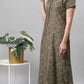 Sukanya Women's Printed Poly Cotton Lounge Wear Gown - Brown, Regular Fit, Ideal For: Women's, Occasion: Lounge Wear, Sleeve Type: Half Sleeves, Collar Type: V-neck