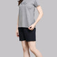 Sukanya  Women's Printed Sinker Bermuda Set | Regular Fit Loungewear | Ideal for Women | Lounge Wear Nightdress Bermuda Set Sleepwear | M. Grey Printed Half Sleeves Round Neck