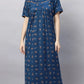 Sukanya Comfortable Women's Full Length Cotton Blend Half Sleeves Nighty, Soft and Elegant Print Sleepwear