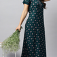 Sukanya Women's Floral Lounge Wear Gown - Regular Fit, Ideal for Women's, Lounge Wear,  Viscose Rayon, Floral, Half Sleeves, Round, Wine, Green & Mustard