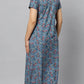Sukanya Women's Blue Formal Lounge Wear Dress - Poly Cotton, Long, Half Sleeves