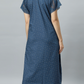 Sukanya Women's Embroidered Poly Cotton Lounge Wear Gown -  Regular Fit, Ideal For Women's, Lounge Wear, Half Sleeves, Round Neck