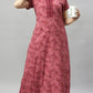 Sukanya Women's Blue, Green & Red, Floral Printed Poly Cotton Lounge Wear Gown - Regular Fit, V-neck, Half Sleeves