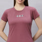 Lunica Women's  Lounge Wear  Seprate Top  - Mauve , Looper Lycra, Regular Fit, Ideal For Women's, Lounge Wear, Half Sleeve, Round Neck