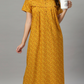 Sukanya Women's Floral Print Lounge Wear Gown - Poly Cotton, Regular Fit, Ideal For Women's, Lounge Wear, Flower Print, Half Sleeves, Round Neck, Blue, Red & Yellow