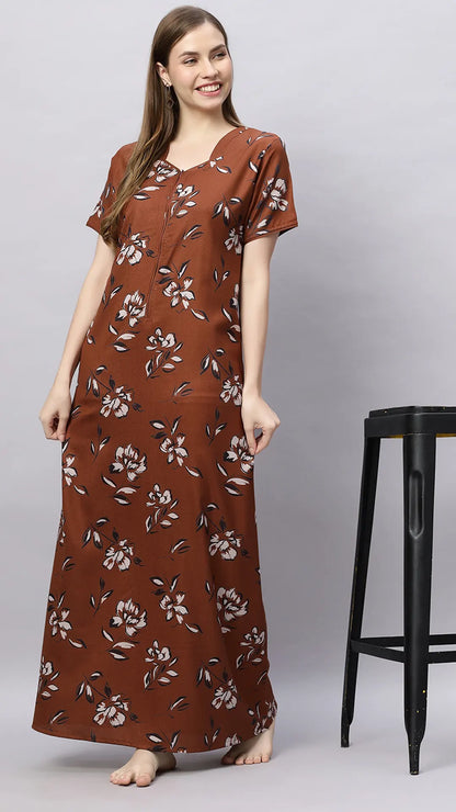 Sukanya Floral Printed Maxi Gown | Women's Stylish Lounge Wear