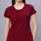 Lunica Women's  Lounge Wear  Seprate Top  - Maroon , Sinker Fabric, Regular Fit, Ideal For Women's, Lounge Wear, Half Sleeve, Round Neck