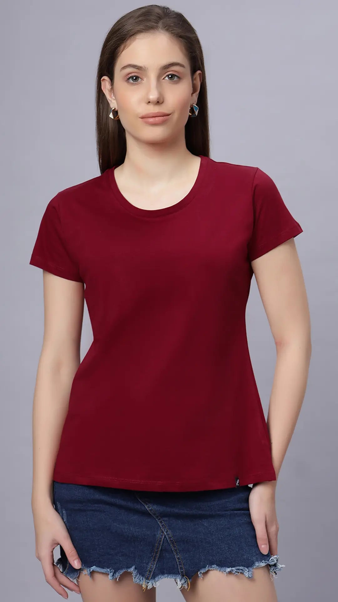 Lunica Women's  Lounge Wear  Seprate Top  - Maroon , Sinker Fabric, Regular Fit, Ideal For Women's, Lounge Wear, Half Sleeve, Round Neck