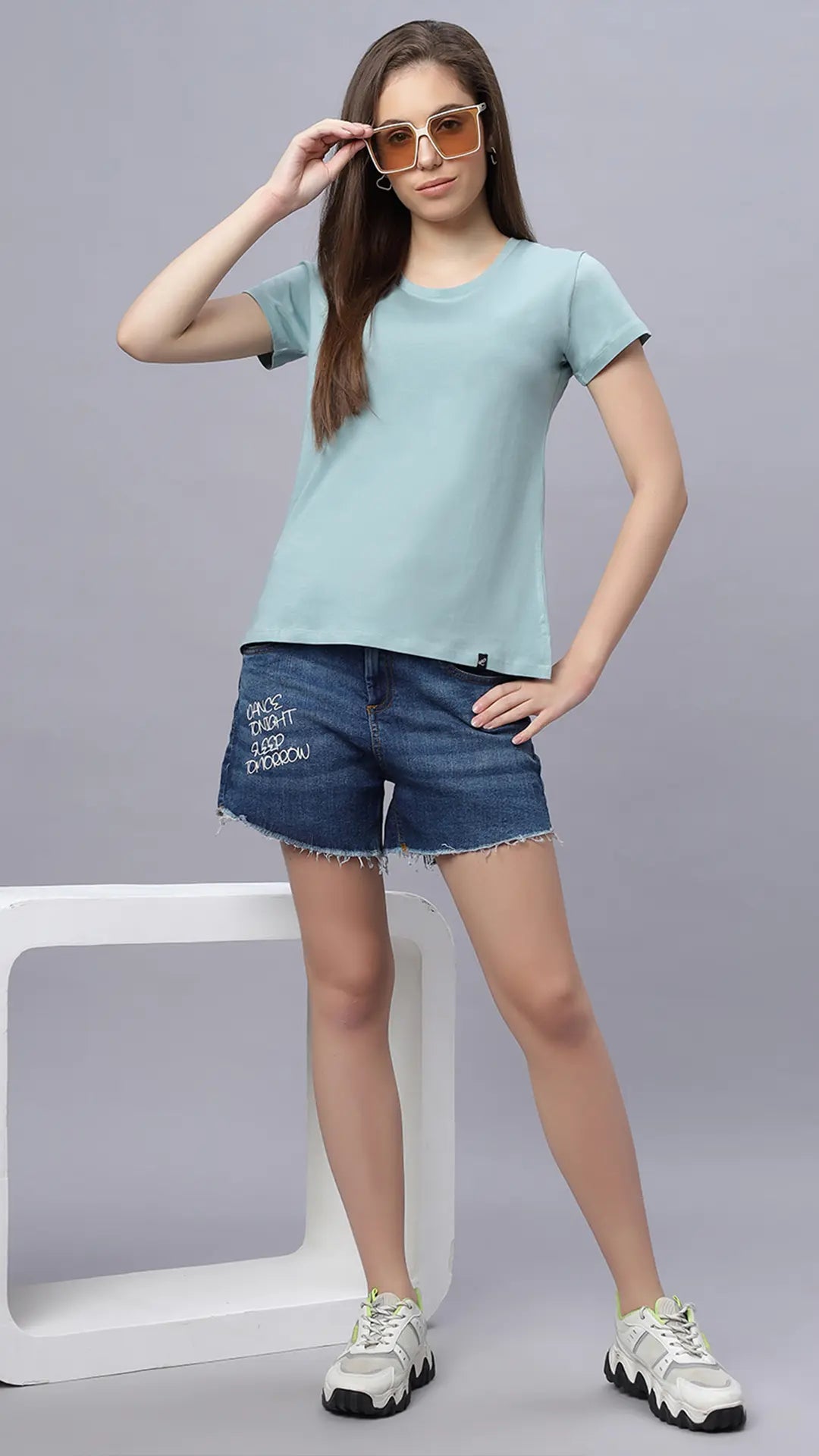 Lunica Women's  Lounge Wear  Seprate Top  - Green , Sinker Fabric, Regular Fit, Ideal For Women's, Lounge Wear, Half Sleeve, Round Neck