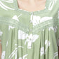 Sukanya Comfortable Women's Full Length Cotton Blend Half Sleeves Nighty, Khakhi, Green & Purple Soft and Elegant Print Sleepwear