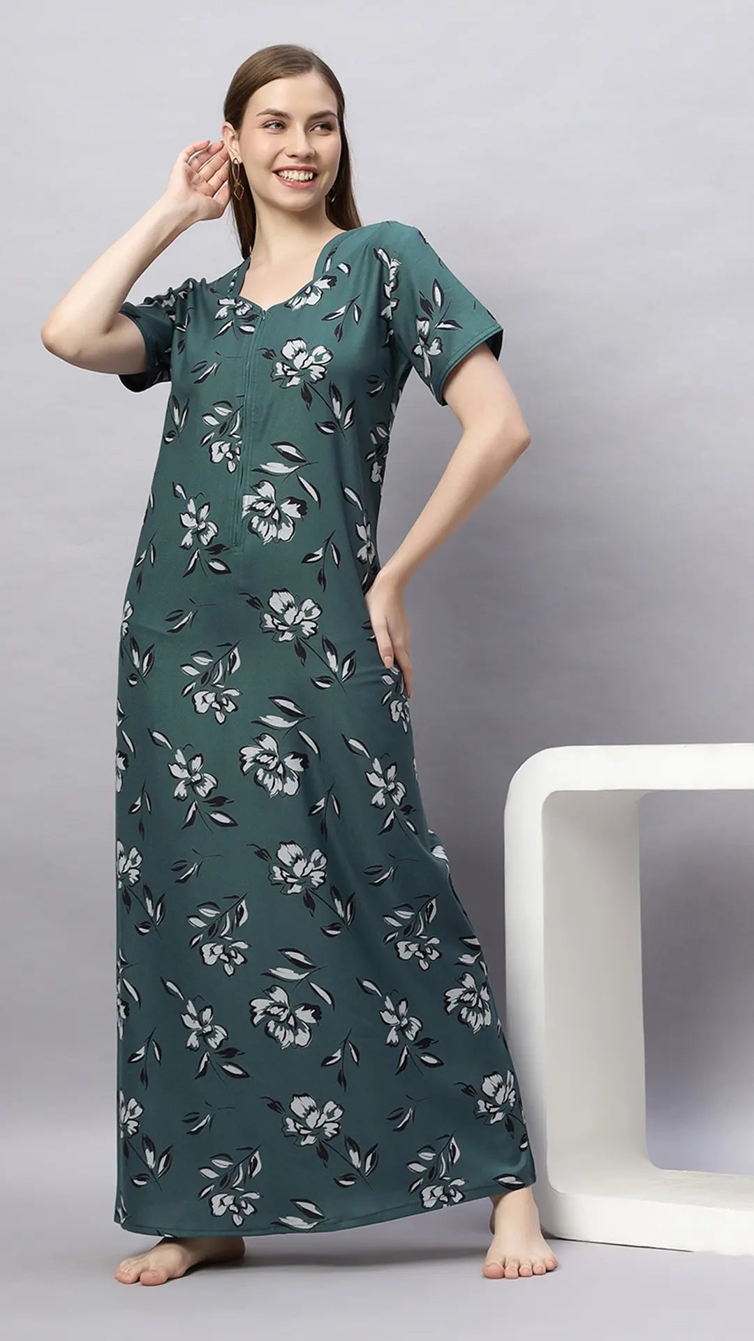 Sukanya Floral Printed Maxi Gown | Women's Stylish Lounge Wear