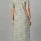 Sukanya Women's Printed Gowns - Poly Cotton, Regular Fit, Lounge Wear, Half Sleeves, V Neck, Green, Rust