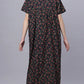 Sukanya Comfortable Women's Full Length Cotton Blend Half Sleeves Nighty, Red, Black & Blue, Soft and Elegant Print Sleepwear