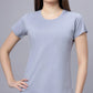 Lunica Women's  Lounge Wear  Seprate Top  - Grey , Sinker Fabric, Regular Fit, Ideal For Women's, Lounge Wear, Half Sleeve, Round Neck