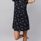 Sukanya Women's Printed Lounge Wear Gown - Black, Regular Fit, Ideal For Women's, Sinker Fabric, Half Sleeves, Round Neck