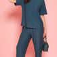 Lunica Women's Printed Sinker Nightsuit Set , Regular Fit Loungewear , Ideal for Women , Lounge Wear Nightdress Pyjama Set Sleepwear , Airfoce Printed Half Sleeves Round Neck