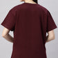 Lunica Women's  Lounge Wear  Seprate Top  - Wine , Looper Lycra, Regular Fit, Ideal For Women's, Lounge Wear, Half Sleeve, Round Neck