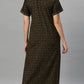 Suaknya Women's Floral Print Lounge Wear Gown  Polly Cotton, Regular Fit, Half Sleeves, V Neck