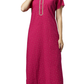 Sukanya Women's Embroidered Poly Cotton Lounge Wear Gown -  Regular Fit, Ideal For Women's, Lounge Wear, Half Sleeves, Round Neck