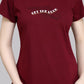 Sukanya  Women's Printed Sinker Bermuda Set | Regular Fit Loungewear | Ideal for Women | Lounge Wear Nightdress Bermuda Set Sleepwear | Maroon Printed Half Sleeves Round Neck