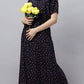 Sukanya Comfortable Women's Full Length Cotton Blend Half Sleeves Nighty, Soft and Elegant Print Sleepwear