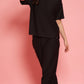 Lunica Women's Printed Sinker Nightsuit Set , Regular Fit Loungewear , Ideal for Women , Lounge Wear Nightdress Pyjama Set Sleepwear , Black Printed Half Sleeves Round Neck