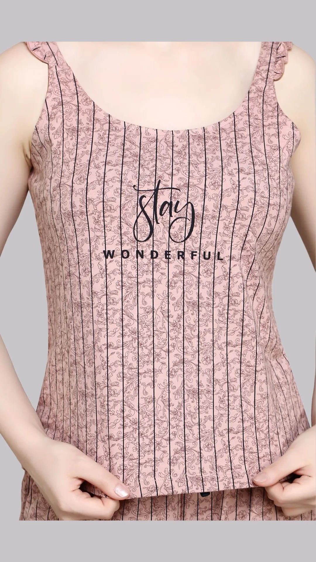 Sukanya  Women's Printed Cotton Lycra Bermuda Set | Regular Fit Loungewear | Ideal for Women | Lounge Wear Nightdress Bermuda Set Sleepwear | Mauve Printed Half Sleeves Round Neck