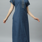 Sukanya Women's Embroidered Poly Cotton Lounge Wear Gown -  Regular Fit, Ideal For Women's, Lounge Wear, Half Sleeves, Round Neck