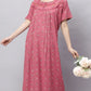 Sukanya Comfortable Women's Full Length Cotton Blend Half Sleeves Nighty, Soft and Elegant Print Sleepwear