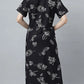 Sukanya Women's Black, Navy Blue & wine, Cotton Blend Printed Nighty - Half Sleeves, Round Neck, Long