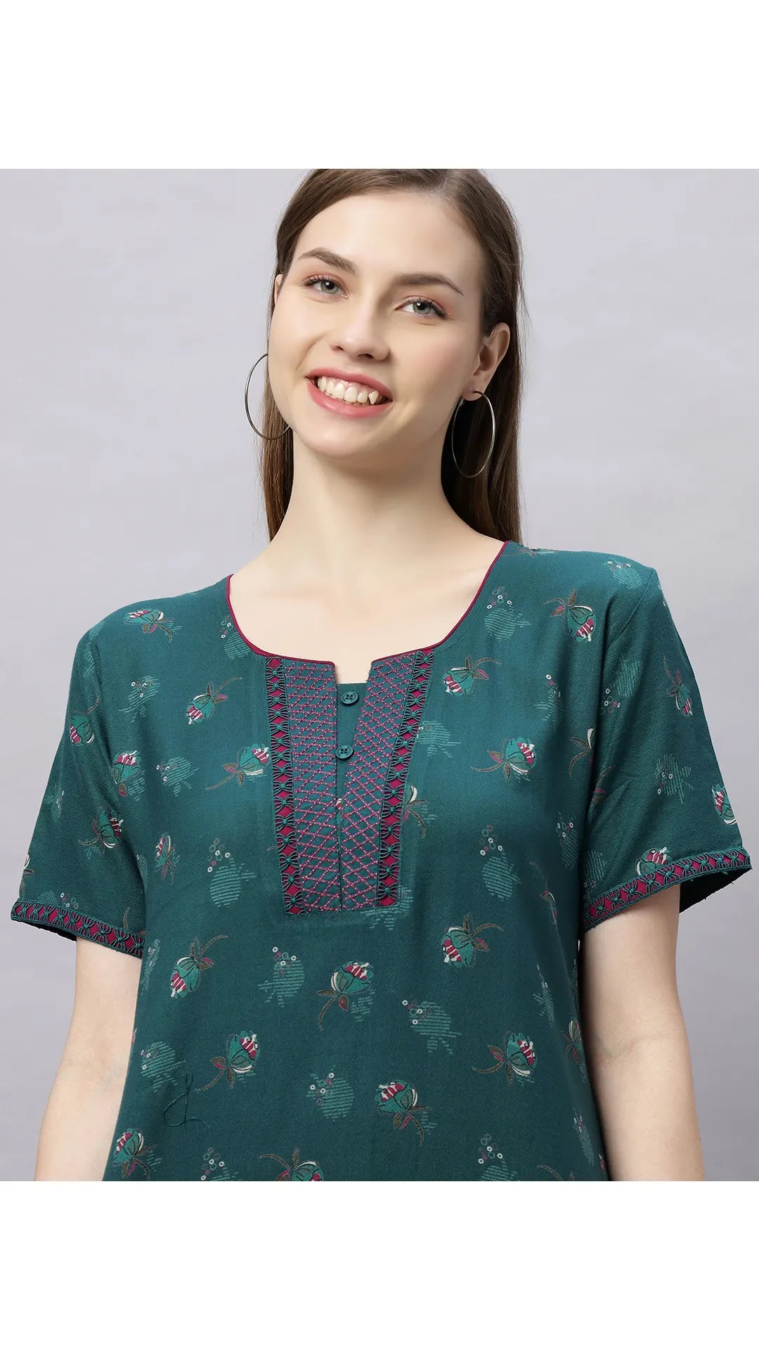Sukanya Floral Printed Maxi Gown | Women's Stylish Lounge Wear
