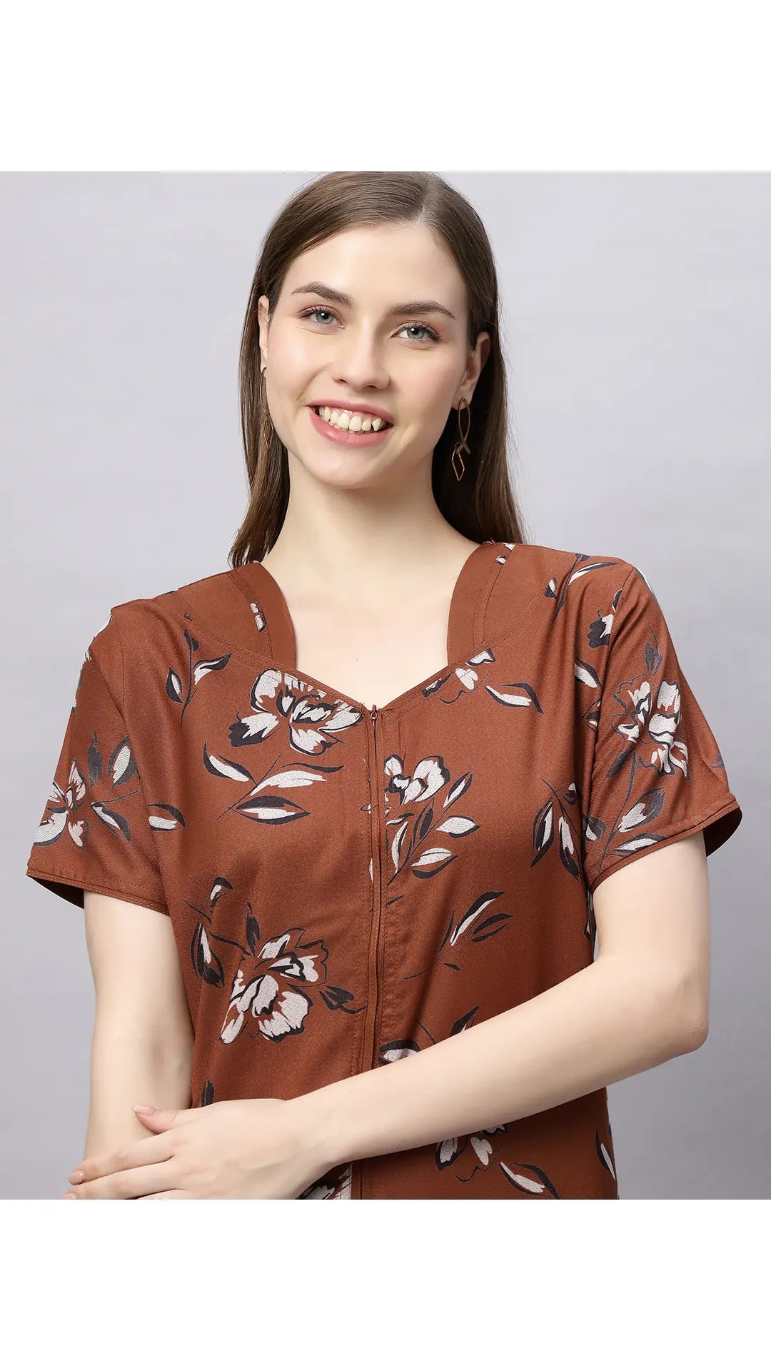 Sukanya Floral Printed Maxi Gown | Women's Stylish Lounge Wear