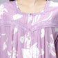 Sukanya Comfortable Women's Full Length Cotton Blend Half Sleeves Nighty, Khakhi, Green & Purple Soft and Elegant Print Sleepwear