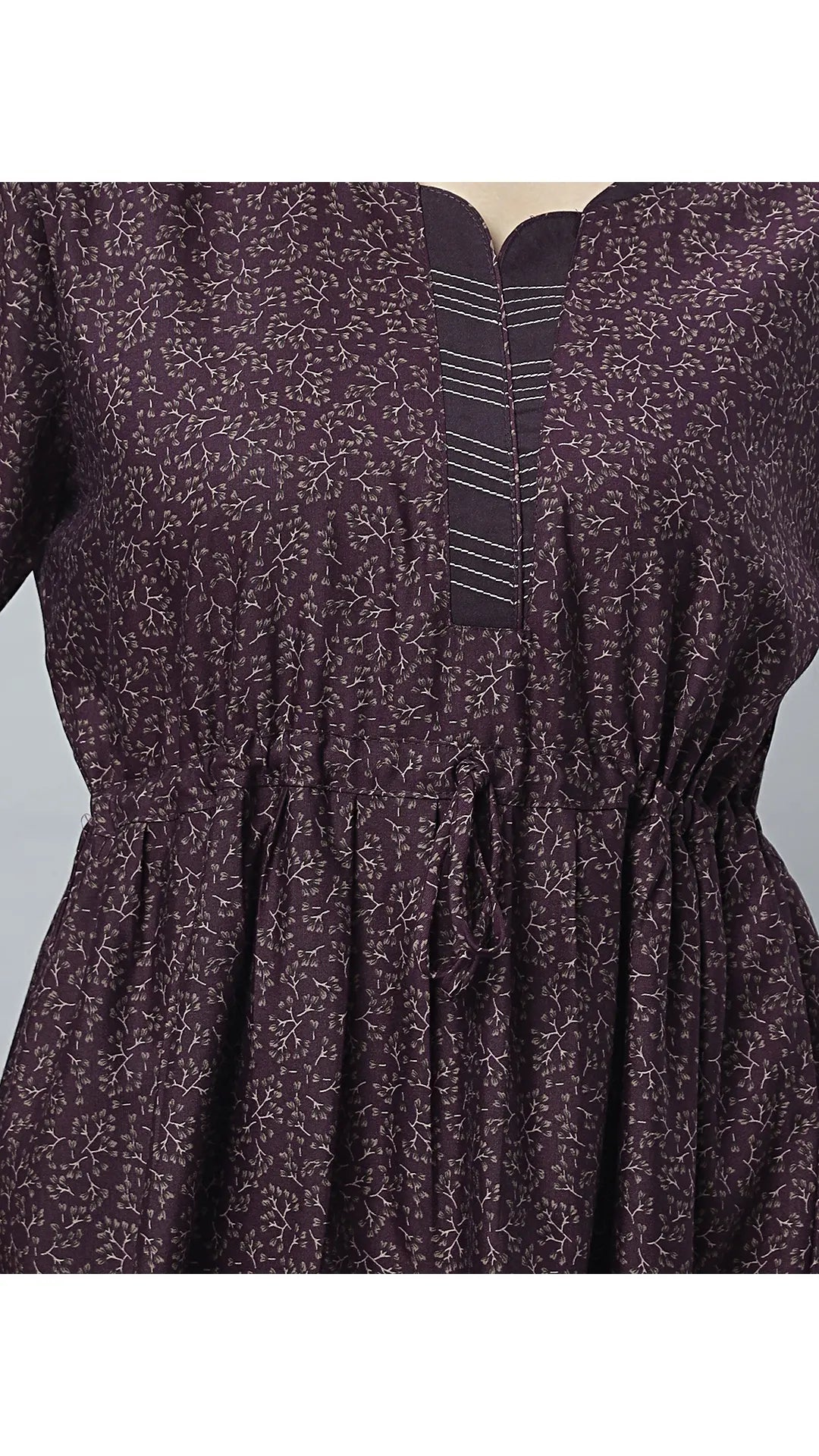 Sukanya Comfortable Women's Full Length Cotton Blend Half Sleeves Nighty, Blue, coffee & Wine, Soft and Elegant Print Sleepwear