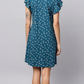 Sukanya Women's Printed Lounge Wear Gown - Green, Regular Fit, Ideal For Women's, Occasion Type: Lounge Wear,  Sinker, : Half Sleeves, Green,  Round Neck
