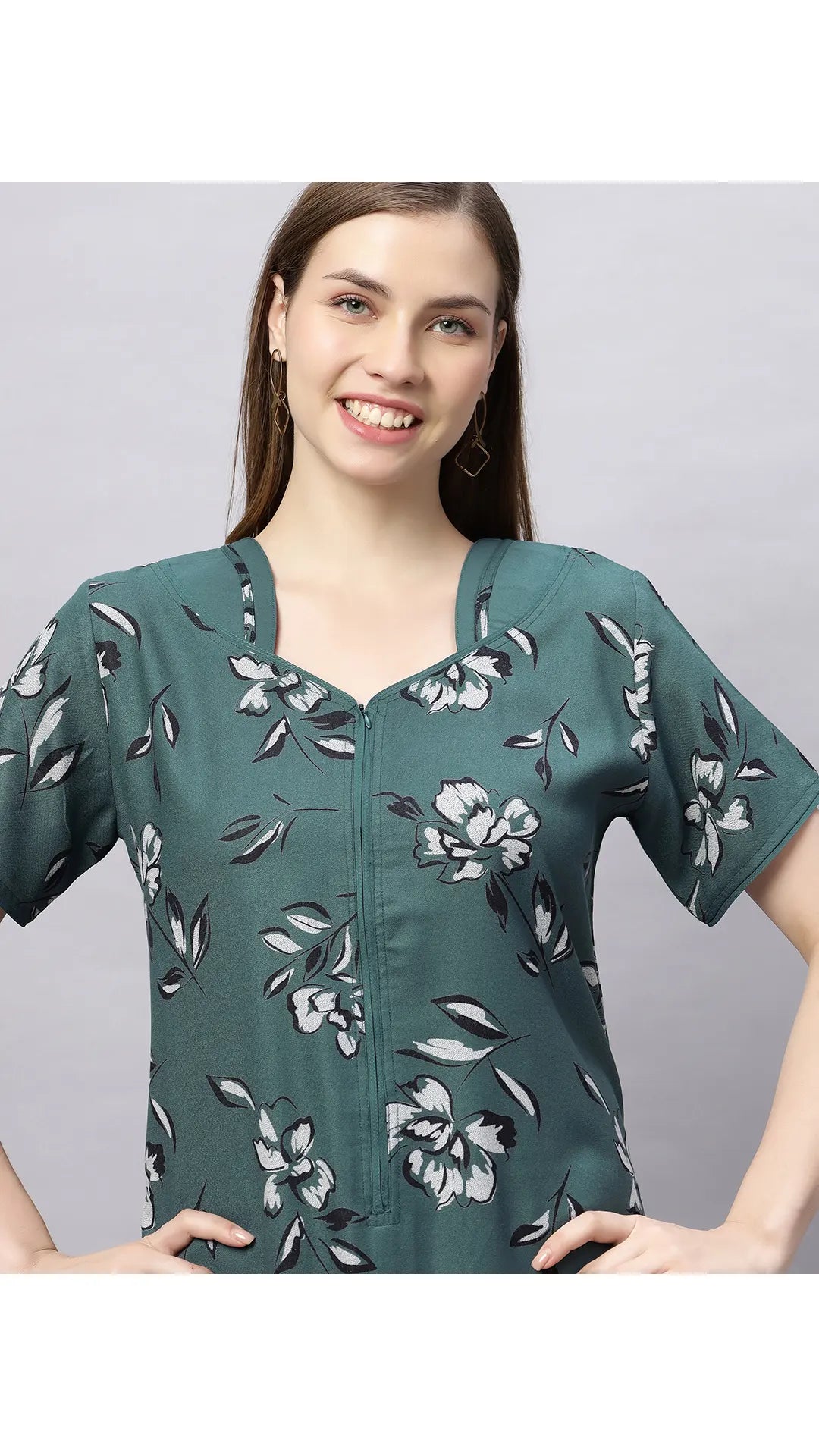 Sukanya Floral Printed Maxi Gown | Women's Stylish Lounge Wear