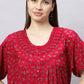 Sukanya Comfortable Women's Full Length Cotton Blend Half Sleeves Nighty, Soft and Elegant Print Sleepwear