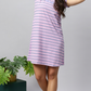 Sukanya Women's Printed Lounge Wear Gown - Onion Pink, Sinker Fabric, Regular Fit, Ideal for Women's, Occasion Type: Lounge Wear, Half Sleeves, Round Neck