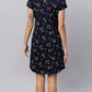 Sukanya Women's Printed Lounge Wear Gown - Black, Regular Fit, Ideal For Women's, Sinker Fabric, Half Sleeves, Round Neck
