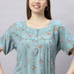 Sukanya Comfortable Women's Full Length Cotton Blend Half Sleeves Nighty, Soft and Elegant Print Sleepwear