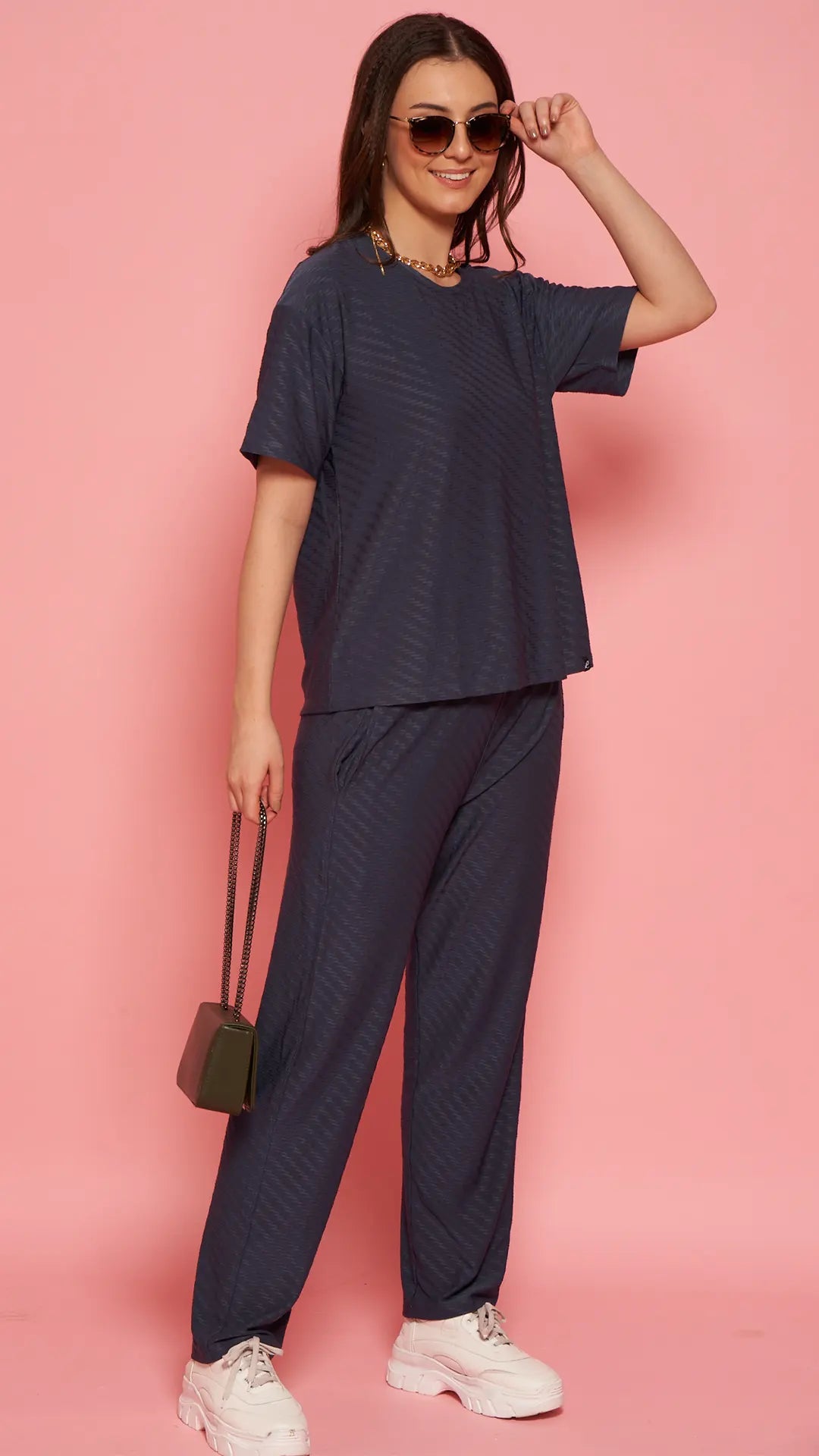 Lunica Women's Printed Sinker Nightsuit Set , Regular Fit Loungewear , Ideal for Women , Lounge Wear Nightdress Pyjama Set Sleepwear , Grey Printed Half Sleeves Round Neck