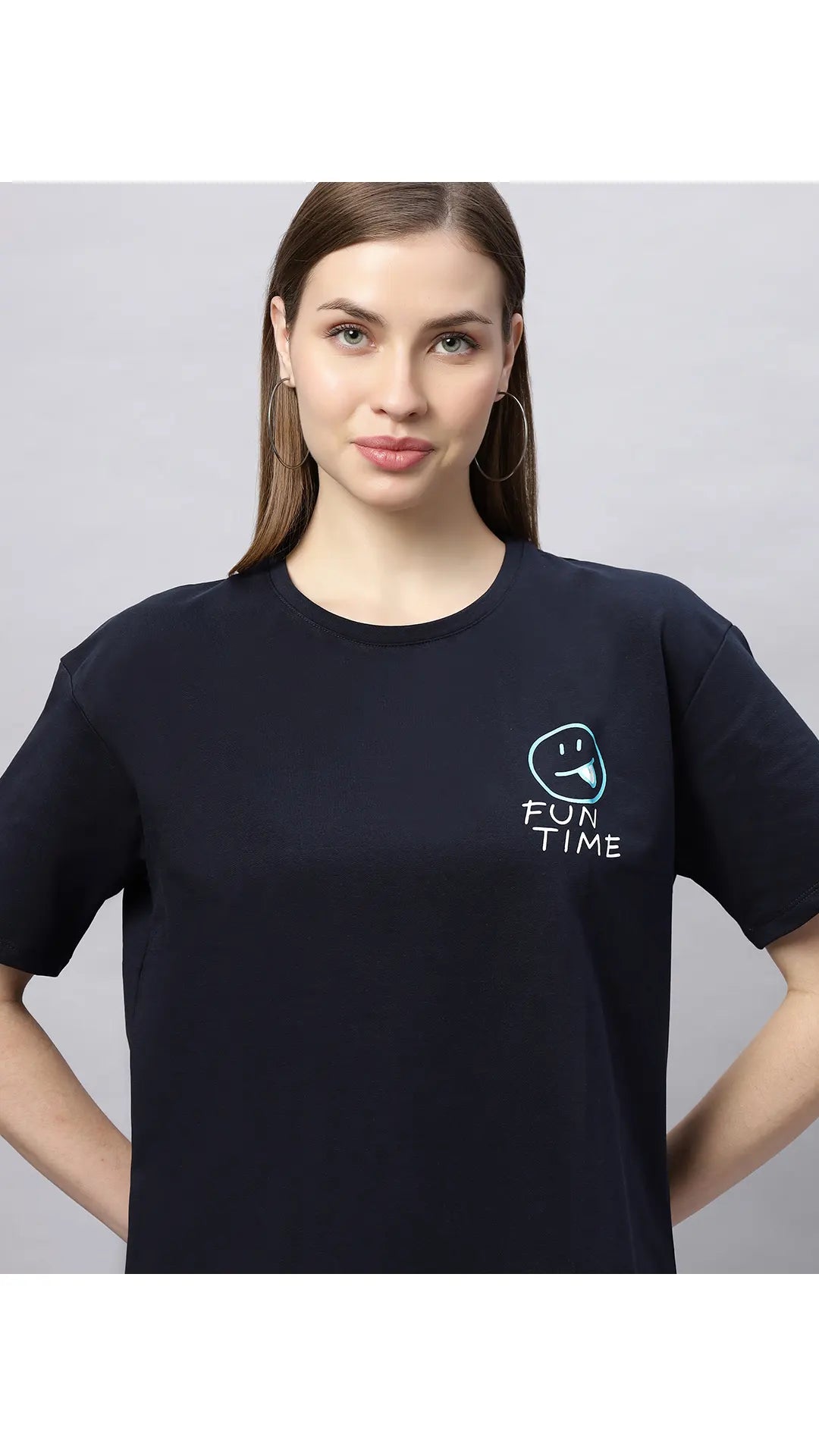 Lunica Women's  Lounge Wear  Seprate Top  - Navy , Looper Lycra, Regular Fit, Ideal For Women's, Lounge Wear, Half Sleeve, Round Neck