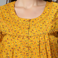 Sukanya Women's Floral Print Lounge Wear Gown - Poly Cotton, Regular Fit, Ideal For Women's, Lounge Wear, Flower Print, Half Sleeves, Round Neck, Blue, Red & Yellow