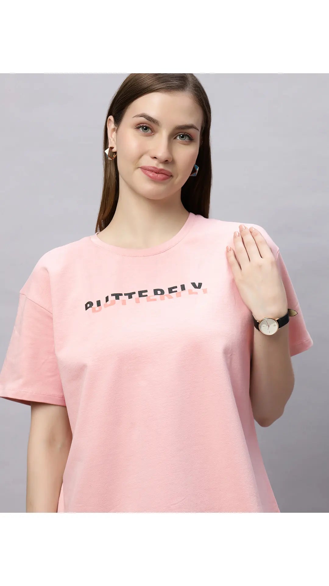 Lunica Women's  Lounge Wear  Seprate Top  - Pink , Looper Lycra, Regular Fit, Ideal For Women's, Lounge Wear, Half Sleeve, Round Neck